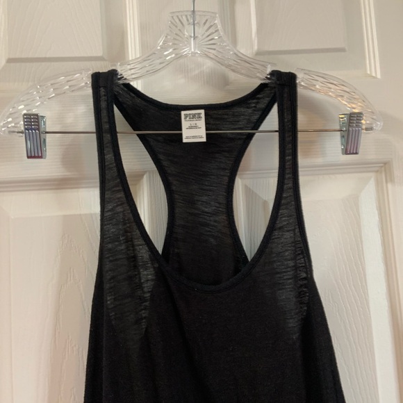 Pink Victoria’s Secret Black Racerback Tank L - Picture 3 of 6